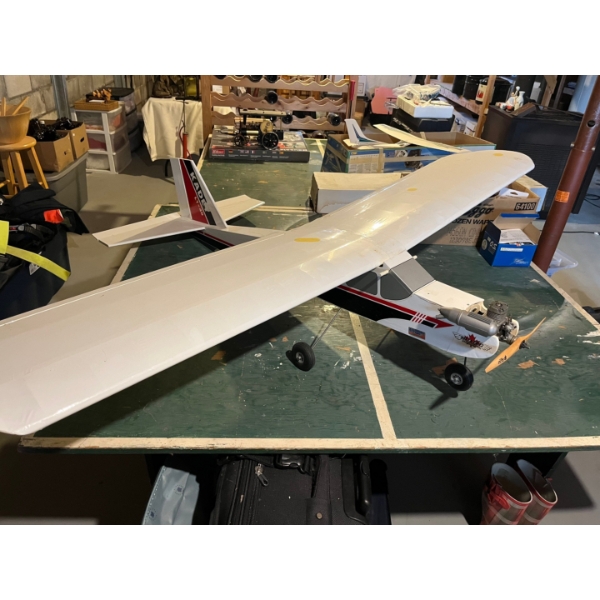 thunder, Tiger Remote Control airplane with engine gas powered wingspan is71” long length of airplan