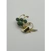 Image 1 : Vintage Branch Gold Tone With Green Jade Stones Brooch, 
