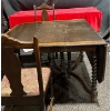Image 4 : Collapsible Wood Dining Table (61Wx45Dx28H) and 6 Chairs (17Wx16Dx37H, seat 18H) - 1 Leaf (adds 9W)