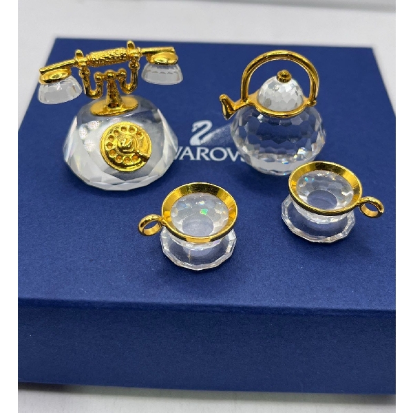 Swarovski Crystal - Telephone and Tea Set