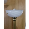 Image 3 : Pair Of Floor Lamps - Brass w/ Glass Shade & White Aluminum 6ft Tall
