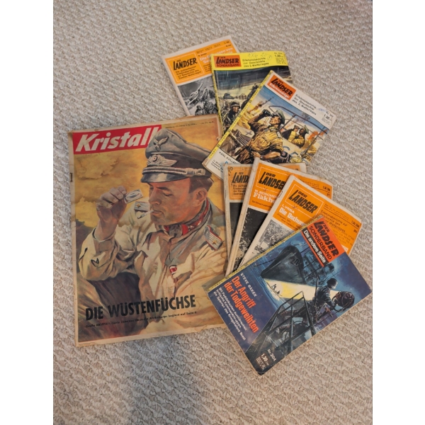 Vintage German Comics & Magazines - WWII Narratives - 'Kristall' & 'Der Landser'