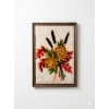 Image 1 : Large Framed Floral Latch Hook Wall Hanging With Yellow Chrysanthemums