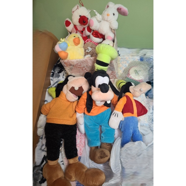 Bag of Stuffed Animals Including: Goofy, Bunny, Duck and More!