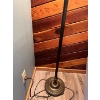 Image 2 : Antique lamp with lovely cloth shade and glass shade in great working condition 64” height