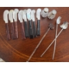 Image 1 : Albalone & Rosewood Handled Butter Knives w/ Assorted Barware Utensils 