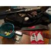 Image 1 :  Selection of sports gear baseball golf weightlifting two Easton baseball bats With Golf Club Bag 