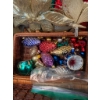Image 8 : Vintage Holiday Decorations Including 1980s Ornaments, Linens, and Basket