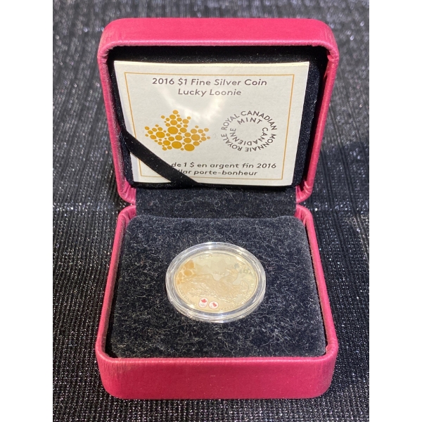 2016 $1 Fine Silver Coin Lucky Loonie