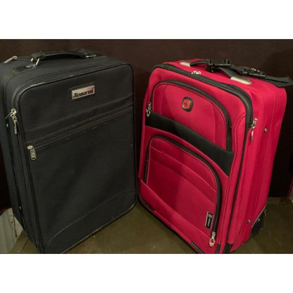 Set of 2 Smaller Suitcases Plus Neck Pillows and a Small Toiletry Bag 