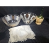 Glass Bowls & Cane Basket Wine Decanter
