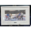 Image 1 : Les Tait "In the Slot" Print signed by players 29Wx15H 