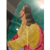 Image 2 : An Indian Curiosity, Hand Painted Leaves; Painting of Jesus - 11x14 