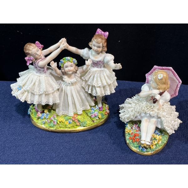 Meissen Dresden Floral China Figurines (CANNOT SHIP)