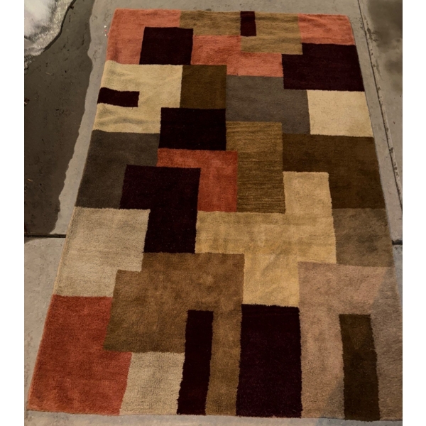 Rodeo Drive Collection w/ Hand Tuffed Wool Construction Mid Century Abstract Pattern Multi-Colored