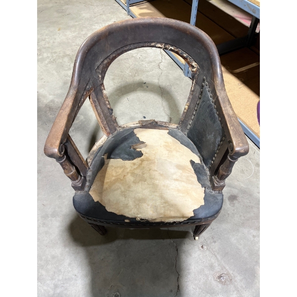 Antique Office Chair (needs refinishing/reupholstering)