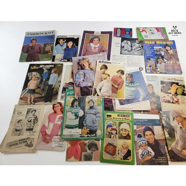 Lot Of Vintage Knit & Crochet Sweater Patterns 70s 80s.