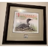 Image 1 : Framed Art Piece Ft. Canadian Postage Stamp Depicting The Northern Loon