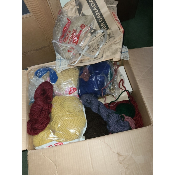 Yarn (Assorted Colors) and Leather Pieces Including Steps for Purse Making