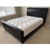 Image 2 : Black  Queen Sized Leather Upholstered Bed Frame w/ Pillow Top Mattress-  In Great Condition!