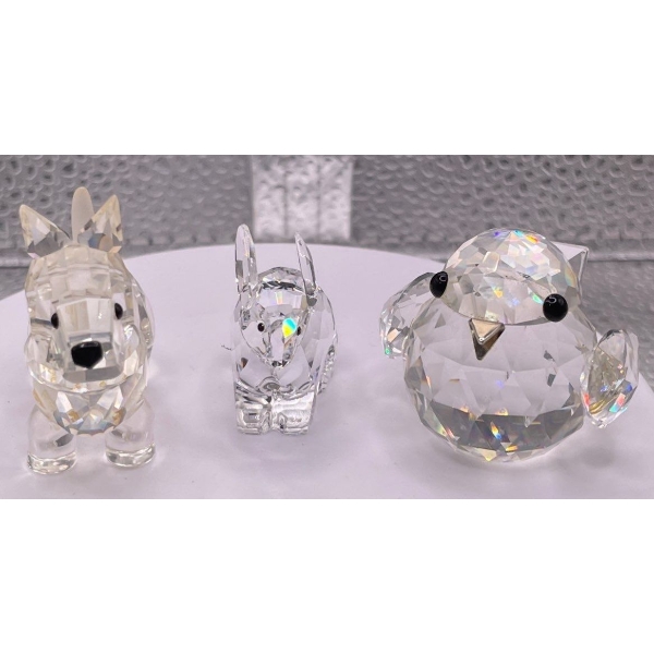 Swarovski Crystal Chicken, Bunny and Dog