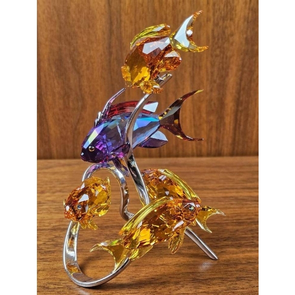 Swarovski Crystal Fish Sculpture with Multicolor Design
