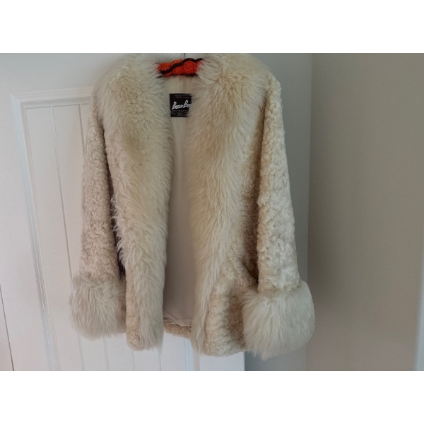 Lovely Becca Beel Sheepskin Pelts Jacket, Size S/M, With Hat 