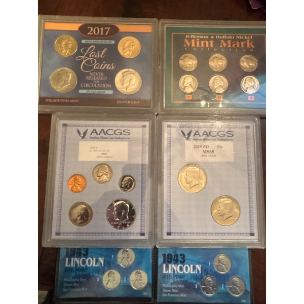 Graded US Coins & 2017 Lost Coins Not released Mint Mark nickel set 2 1943 lincoln Steel Penny set 