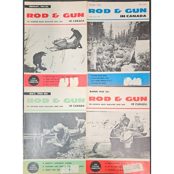 4 Rod & Gun in Canada Magazines, 1965 Issues