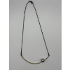 Image 1 : silver and gold necklace with pearl 14 k 4.51 g gold piece with pearl .925 silver chain 2.6 g