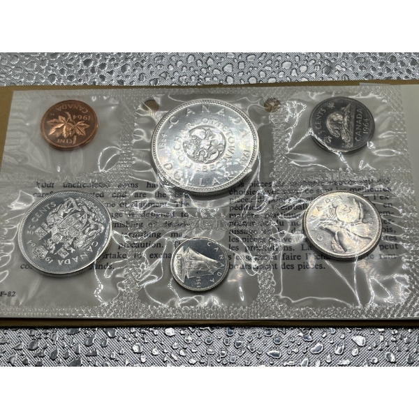 1964 Canadian Uncirculated Coin Set 43g 80% Silver