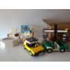 Image 2 : Box of Assorted Minis Including: Clown 6 T, Toy Esso Gas Station w/ Vehicles, Sombreros and More!