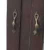 Image 5 : Antique Wooden China Cabinet w/ 4 Shelves 40 W, 16 D, 58 T, Key and Fabric Shelf Liners Included