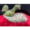 Image 4 : Inuit Northern Bird, Chick, and Nest Soapstone Carvings 11Wx6H