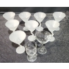 Image 5 : Frosted Martini Glasses with a Bent Stem Design. One Clear Glass and Irish Coffee Glass Included!