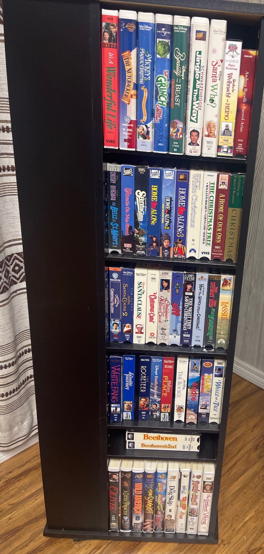 Vhs Collection Storage Display Rotating VHS Storage Cabinet 22x67 w/ Contents - Beck Auctions Inc.