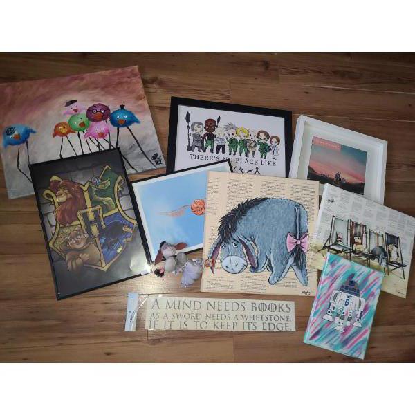 Reproduction Art Featuring: R2-D2, Eeyore, and Other Characters