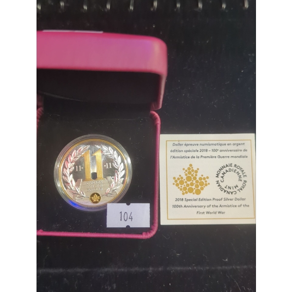 RCM 2018 Special Edition 100th Anniversary of the Armistice of the First World War Proof Silver Coin