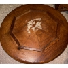 Image 4 : Solid Wood Hexagon Folding Table Hardwood Carved Six Sided Occasional or Side Table