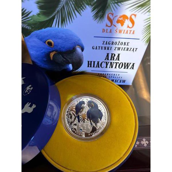 2014 $1 Endangered Animal Species: Hyacinth Macaw - Pure Silver Coin
