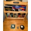 Image 2 : Oak End Table 24x24x26 & Magazine Rack Jam Packed w/ Travelors Brochures 