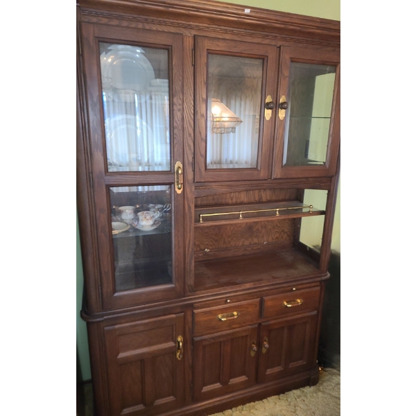 Richardson Brothers China Cabinet w/ Storage Drawers and Cupboards 55 W, 16 D, 82 T 