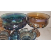 Image 3 : Vintage Glass- Two Goblet Bowls 5" Diameter Top, 5 T, Bird Candleholders and Deer Jar w/ Lid