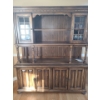 Image 1 : Wood China Cabinet w/ Upper Glass Panel Doors, Lower Cupboard Storage 66 W, 18 D, 77 T