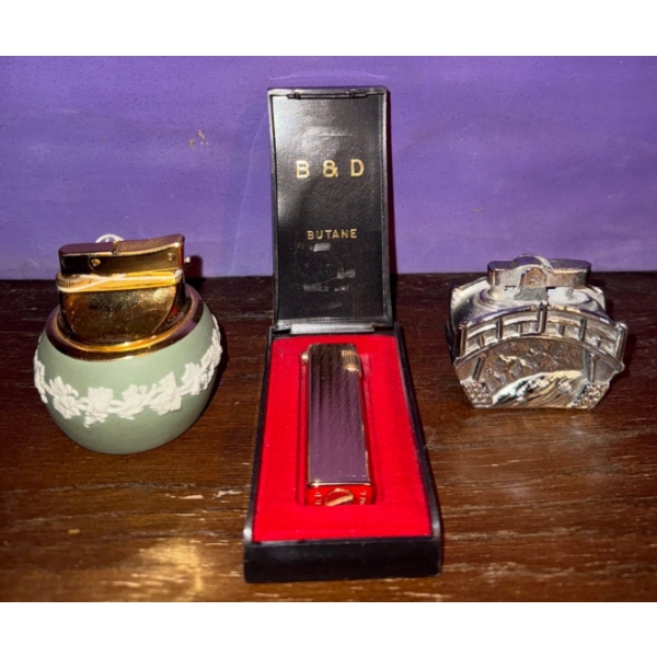 B&D Butane Lighter, Vintage Wedgewood Jasperware Table Lighter & Japanese table Light
