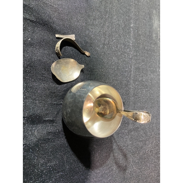 Silver-Plated Bowl by W.A. Rogers with Community Plate Spoon Fragments