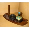 Image 3 : Pair Of Mineral Specimen Fans 5L Japanese Takara -Bune & Chinoserie Box w/ Lid