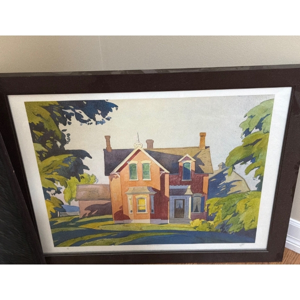 "Old House on Bayview", Artist: A.J. Casson, 27.5 X 23.5, Framed under Glass