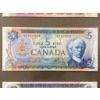 Image 6 : Framed Sequential Canadian Banknotes ($1 to $20) Featuring 1973 Series