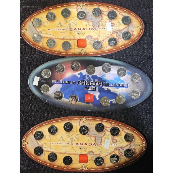 1999 & 2000 Canadian Millennium Quarter Sets